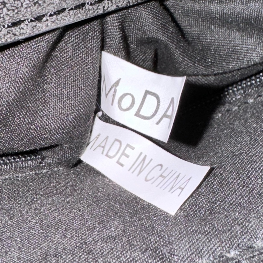 MoDA-NewYork Faux Leather Gray Handbag with Double Handles & Shoulder Strap - Picture 6 of 6